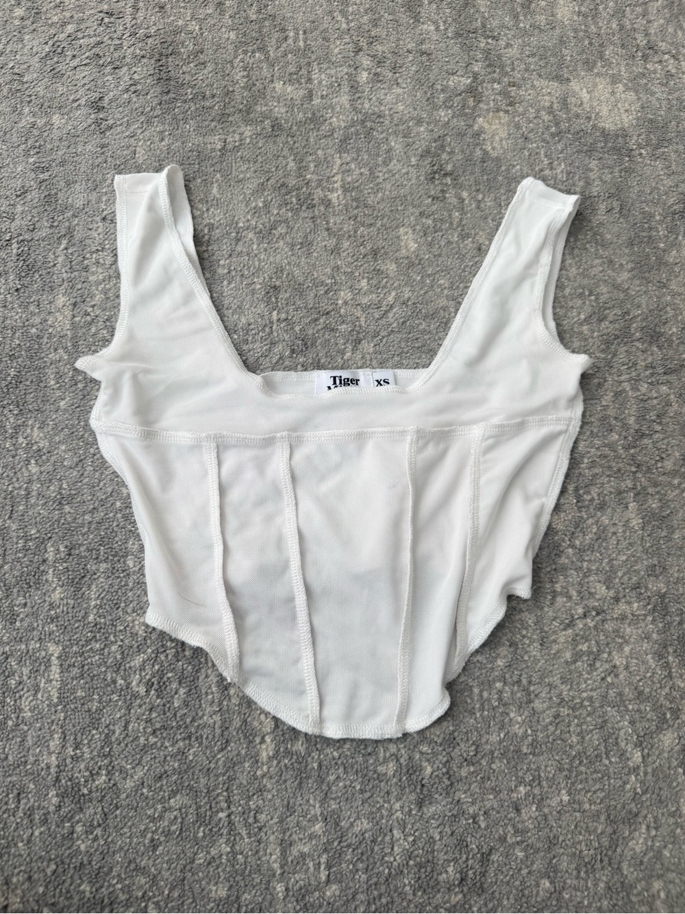 Tiger Mist White Corset Tank Crop Top
